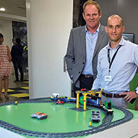IoT.nxt’s Terje Moen (left) and Eric Croeser in the demonstration area.